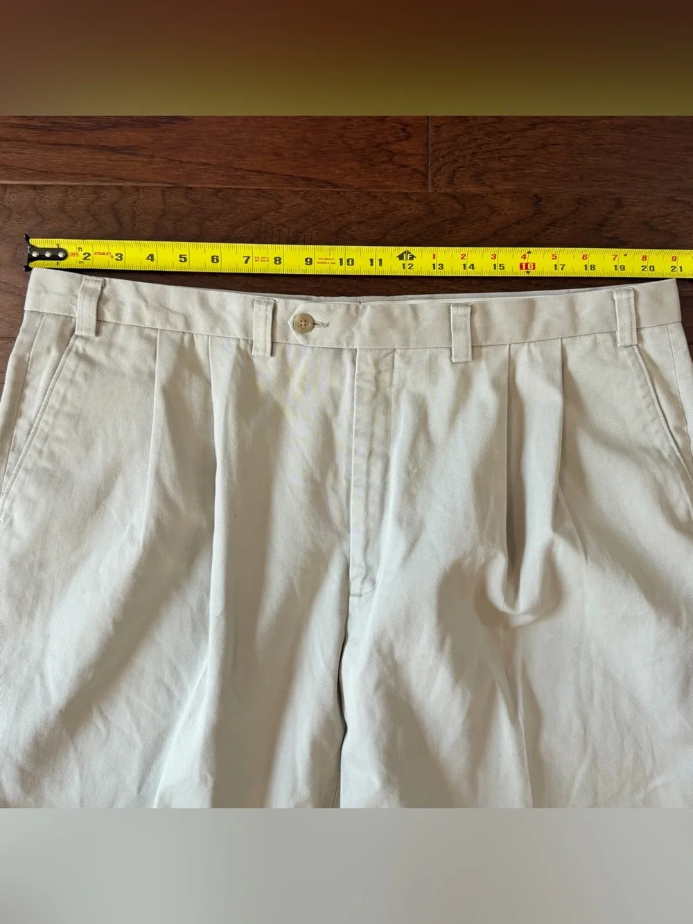 Lauren Ralph Lauren Men’s Pleated Khaki Pants Cuffed 42x29 Tan 100% Cotton